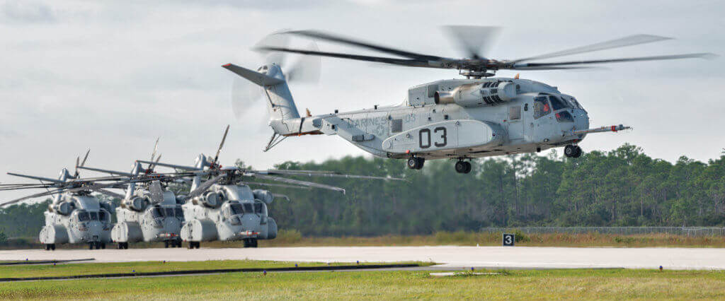 Two of the four CH-53K flight test vehicles are dedicated to general flight envelope expansion. Another will be used for focused testing of the propulsion systems, while the fourth will be used to test avionics and flight controls. Sikorsky Photo