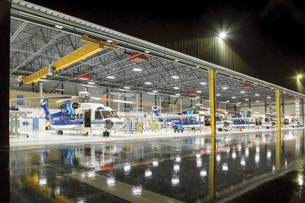 Cougar's new hangar in St. John's is currently home to four S-92s, but it has room for a fifth without requiring any intermeshing of blades. Heath Moffatt Photo
