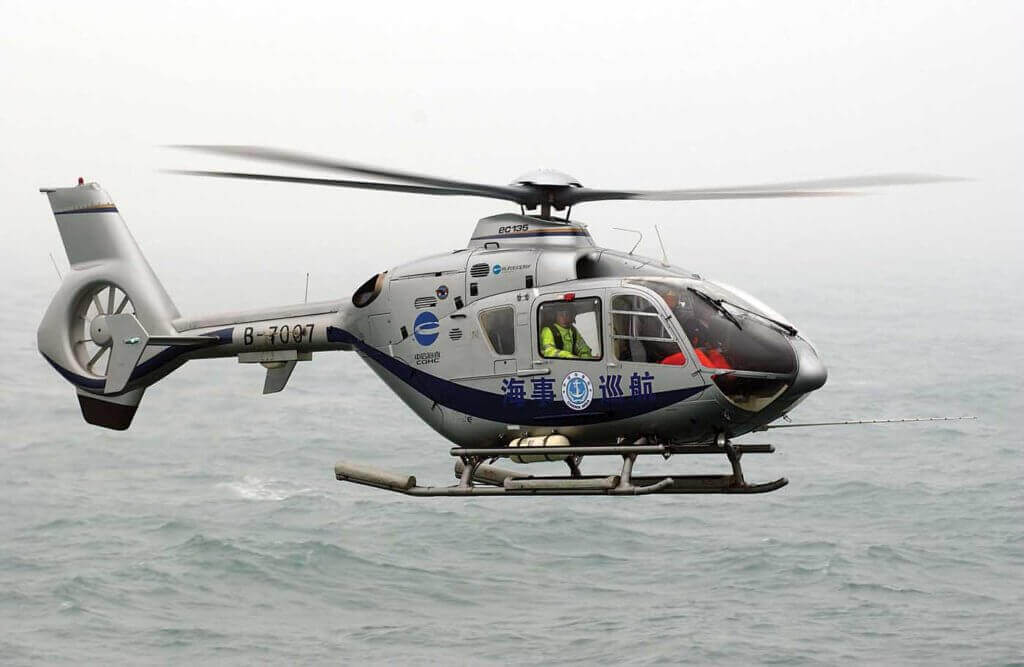 CITIC Offshore Helicopter Company Ltd. is China's largest commercial operator and flies more than 60 helicopters, including this Airbus H135. COHC is a partner in a new venture to assemble H135s in China. Airbus Photo