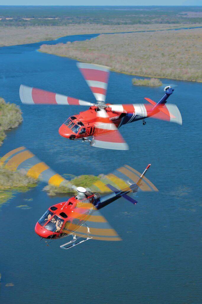 Firehawk Helicopters has now recorded more than 20 years of operating Sikorsky S-70s -- and more recently UH-60 Black Hawks (top). Airbus AS350 B3 and H125 (below) helicopters have been added to the fleet to enhance the company's operational capabilities. Dan Megna Photos