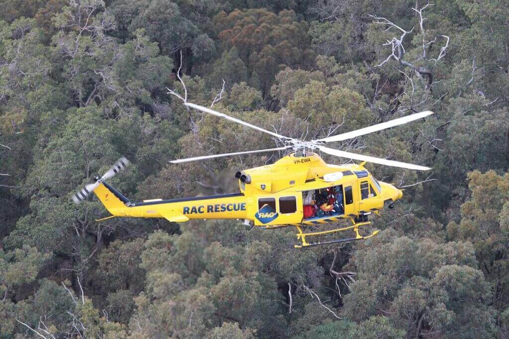 A Bell 412 utilized for emergency medical services (EMS) in Australia. According to CHC's Karl Fessenden, 15 percent of CHC's revenue is provided by its EMS and search-and-rescue work. CHC Photo