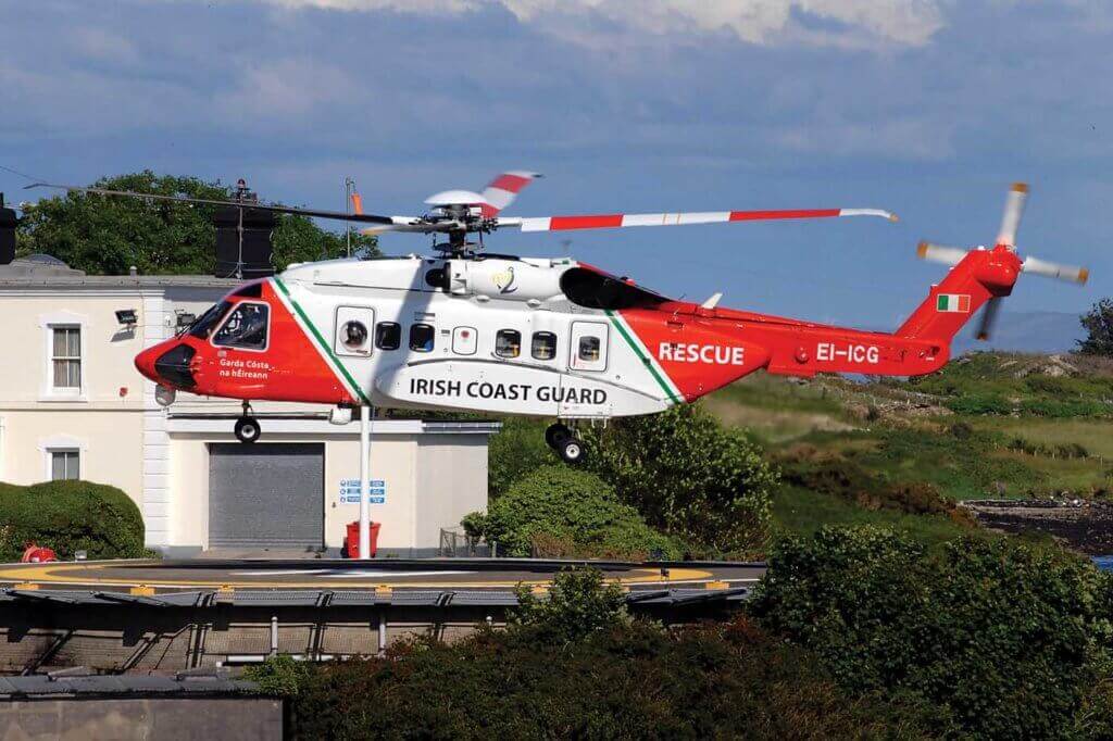 A CHC-operated Irish Coast Guard S-92. Tragically, just days before the company emerged from the Chapter 11 process, one of the Coast Guard's S-92s crashed off the west coast of Ireland. Niall Duffy Photo
