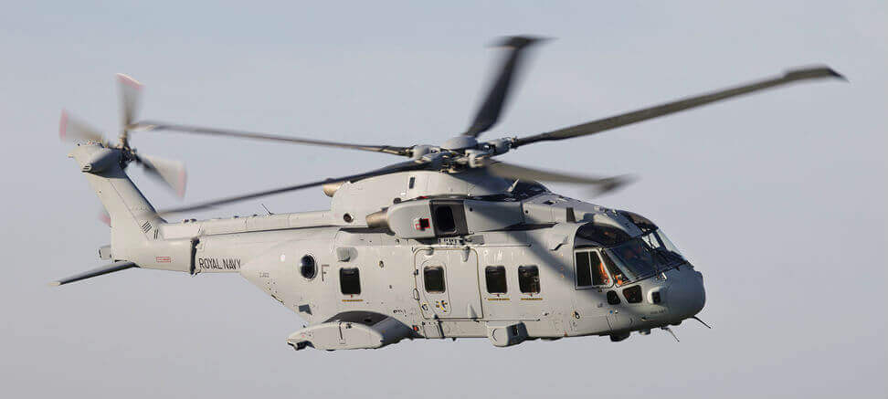 The AW101 Merlin Mk4 will deliver enhanced capability for the Royal Navy's Commando Helicopter Force and benefit from commonality with the Merlin Mk2. Leonardo Photo