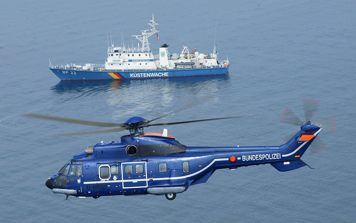 Bundespolizei's three Airbus Helicopters H215 multirole aircraft are tasked with a number of challenging roles; including maritime emergencies and police missions. Airbus Photo
