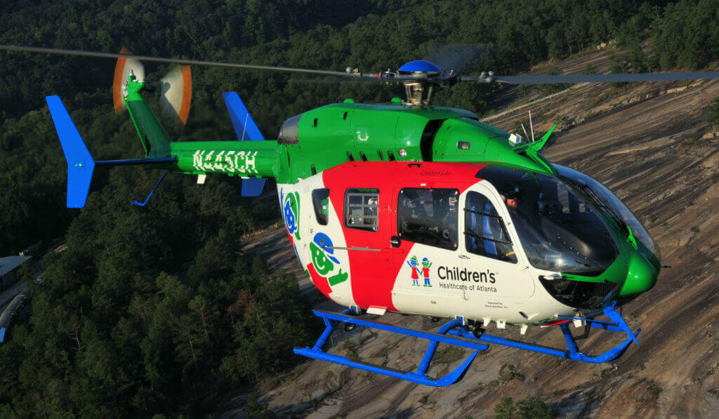 The EC145e can accommodate up to five specialty care clinicians or four clinicians and a family member. Metro Aviation Photo