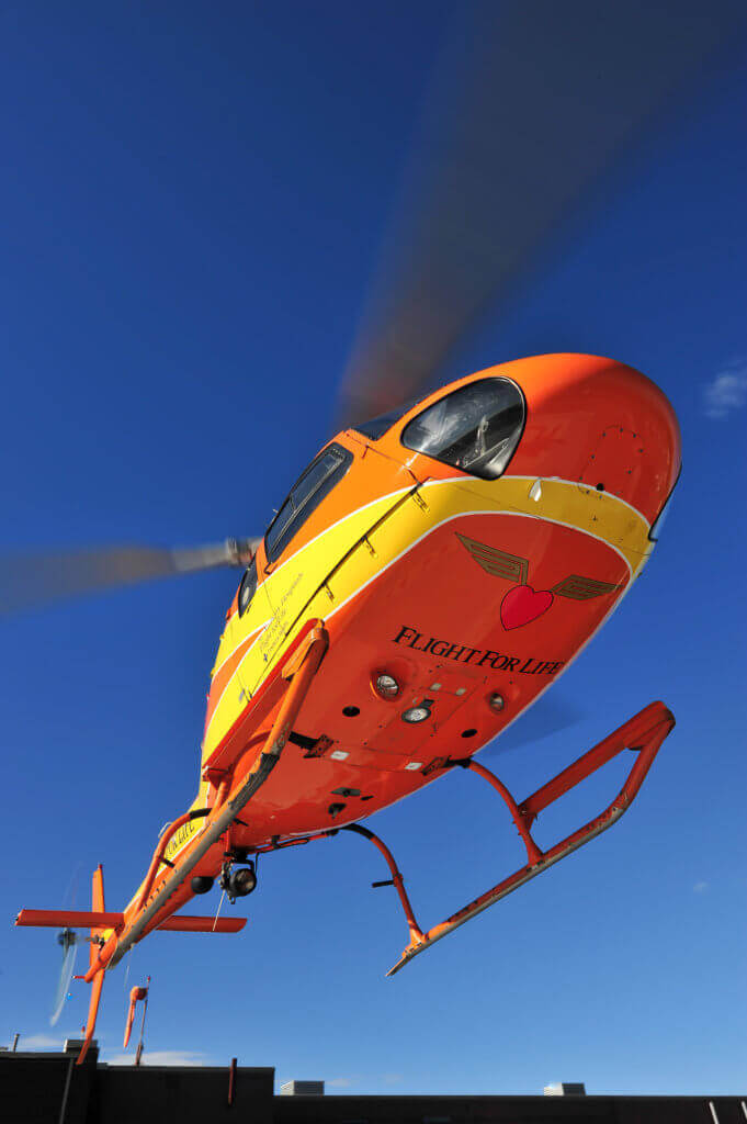 A Flight For Life AS350 B3. The design of the AS350 series hydraulic system was at the center of the NTSB's investigation into the crash of a Flight For Life AS350 B3e on July 3, 2015. Mike Reyno Photo