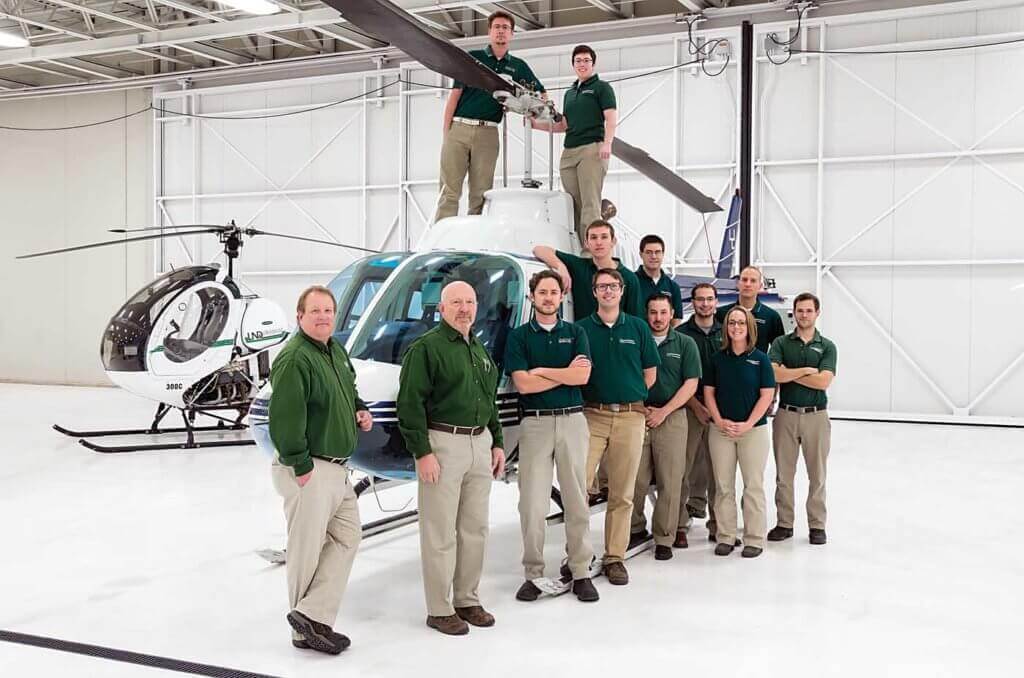 UND's helicopter department has eight pilot instructors.