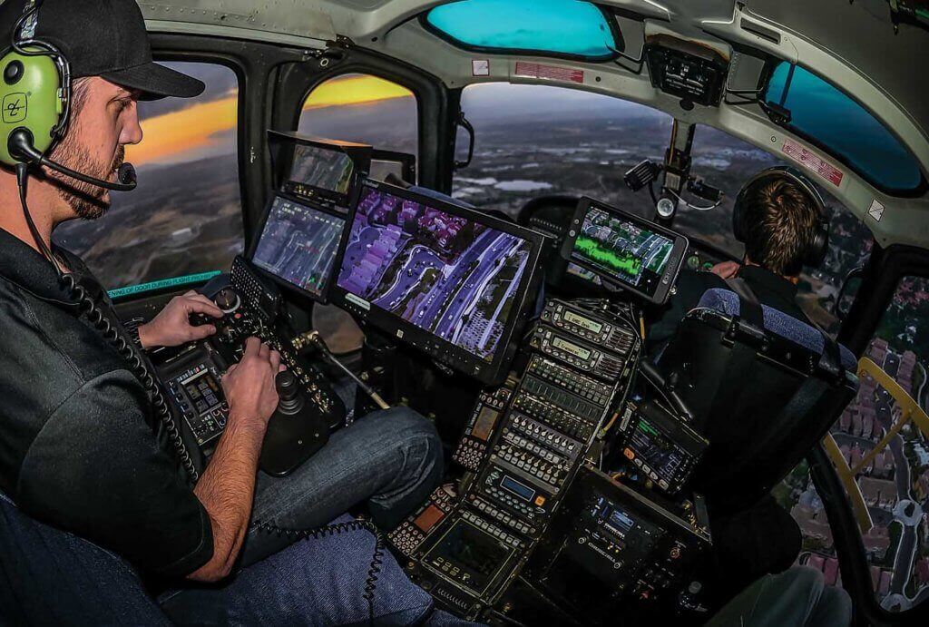 In Air 7 HD's cabin, camera operator Rob Gluckman needs to juggle multiple tasks to do his job efficiently, and have a clear understanding of the camera and mapping system. Skip Robinson Photos