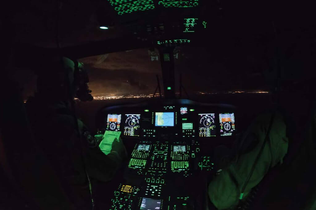 The Guardia Costiera's AW139s are fully equipped for night vision goggle operations.