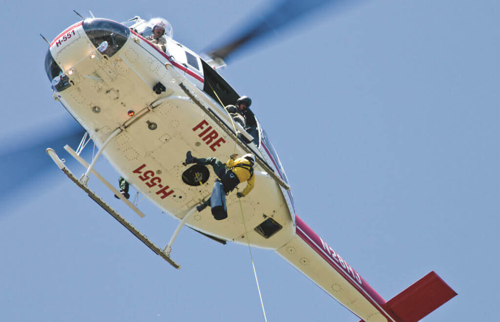 Heli-rappel operations were suspended nationwide in 2010 following an investigation into the death of a wildland firefighter. The suspension was lifted last year following procedural and gear changes, and Yosemite was quick to reinstate rappelling operations. Rappellers must recertify every two weeks.