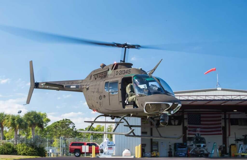 This surplus aircraft was acquired in November 2014 immediately following the official OH-58 retirement ceremony held in Jacksonville. It was flown to the MCSO facility, stripped down and completely rebuilt in-house with overhauled parts. An outside vendor provided the avionics completion and another will be sourced for new paint.