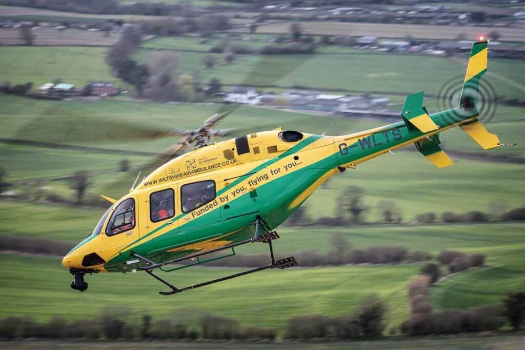 Wiltshire helicopter in flight.