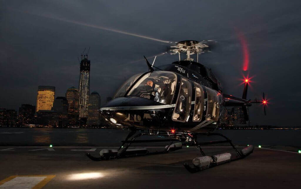 A Bell 407GX lands at a Manhattan heliport in New York City. The city has three downtown heliports to allow executives to beat the traffic on the roads below. Sheldon Cohen Photo