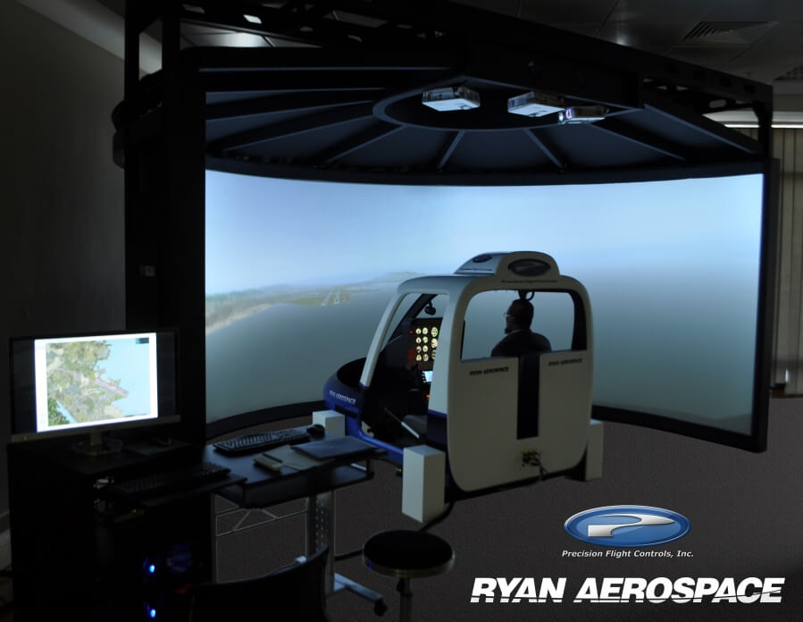 The helicopter simulator also provides many settings for the visual system, and options for avionics and motion/vibration system. Ryan Aerospace Photo
