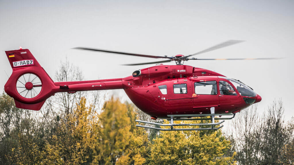 The H145 is mainly used to fly air rescue missions and as a police helicopter. Airbus Helicopters Photo