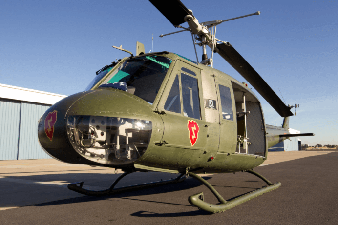 The Bell UH-1H Iroquois, also known as the "Huey," is one of the three original Vietnam War-era helicopters that is on display outside of the National Archives Building in Washington, D.C. The UH-1H served in the Vietnam War from 1963. Lyle Jansma Photo