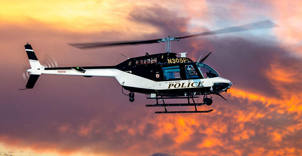 Able Aerospace is qualified to serve the Tucson Police Department's fleet of Bell Jet Ranger 206B3s (pictured here) with one of the world's largest Bell Helicopter parts exchange pools. Able Aerospace Photo