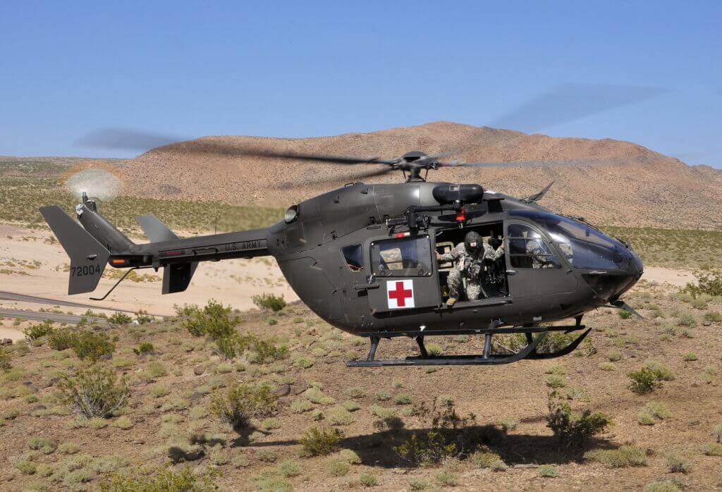 A military version of the civil EC145 helicopter, the UH-72A was competitively selected in 2006 for operations in non-hostile, non-combat environments. Skip Robinson Photo