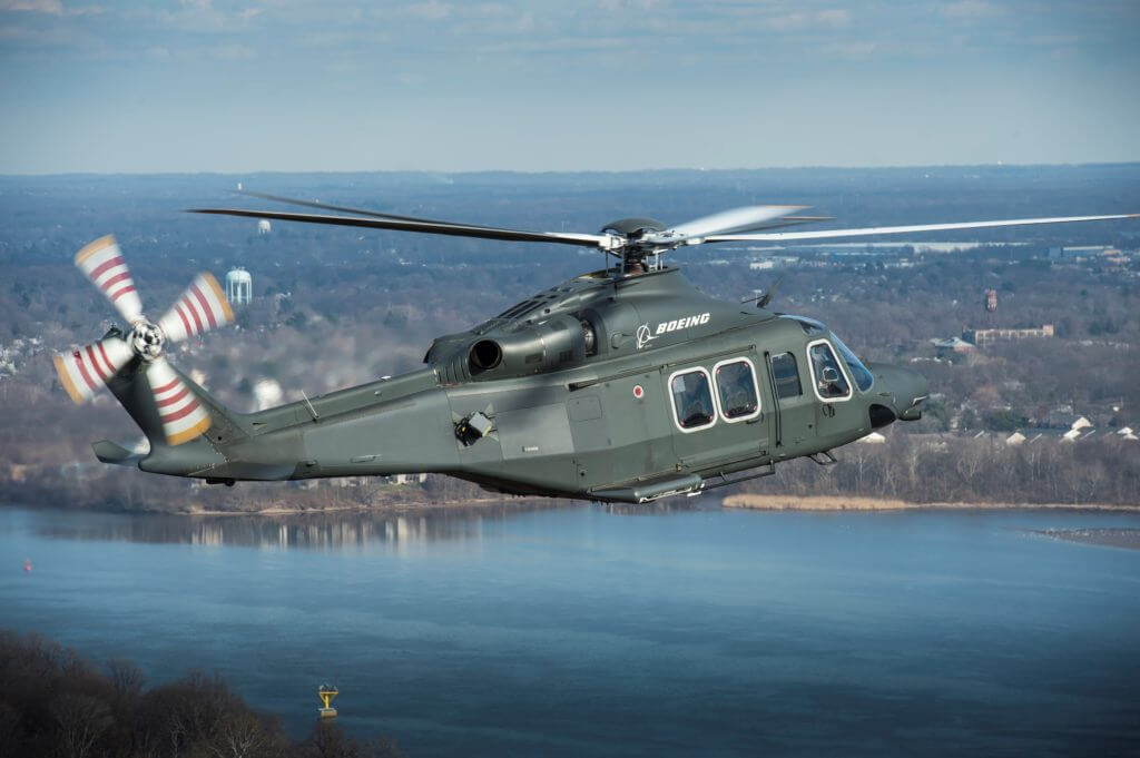 Boeing and Leonardo have teamed to offer the Air Force the MH139, a variant of the AW139. The companies declined to comment on Sikorsky's protest. Boeing Photo 