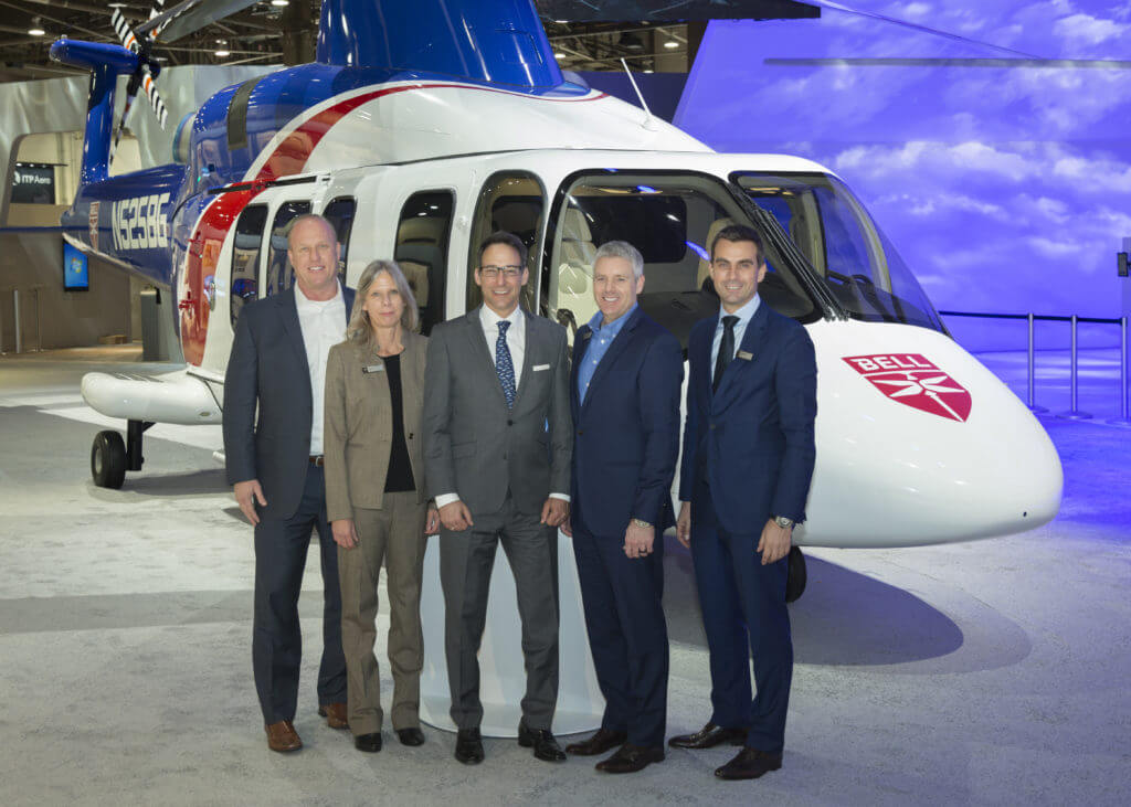 Bell is displaying a 525 Relentless in Bristow livery at HAI Heli-Expo 2018 in Las Vegas, Nevada. Bell Photo