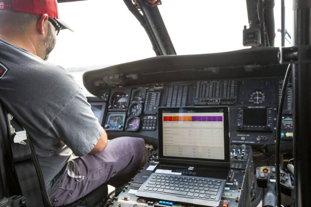 Pilots can use HMX through a mobile app or computer, either on the floor or in the cockpit. Flightdocs Photo
