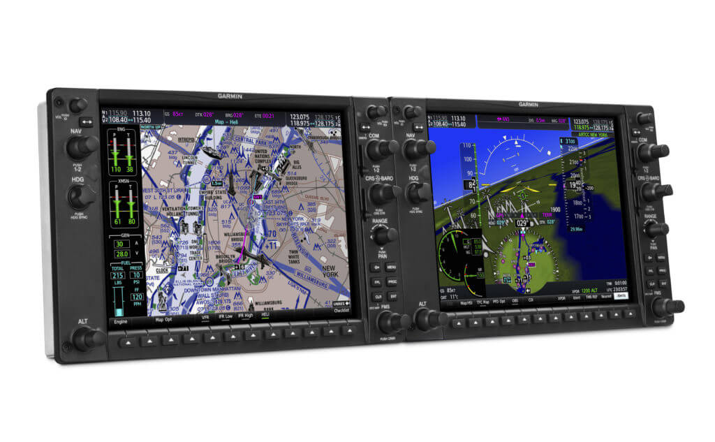 The G1000H NXi features a pilot-selectable split-screen capability that allows for two or more separate page views to be displayed simultaneously. Garmin Photo