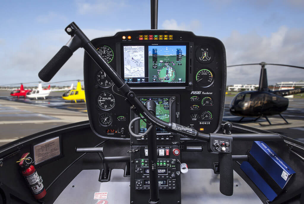 The Garmin Display Unit (GDU) 1060 TXi is a 10.6-inch display installed in Robinson's large G500H console.