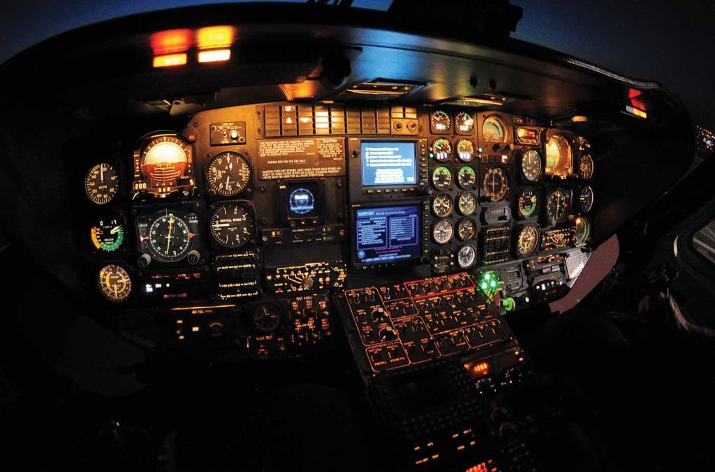 Helicopters with analog avionics are losing value faster than those with glass cockpits. Skip Robinson Photo