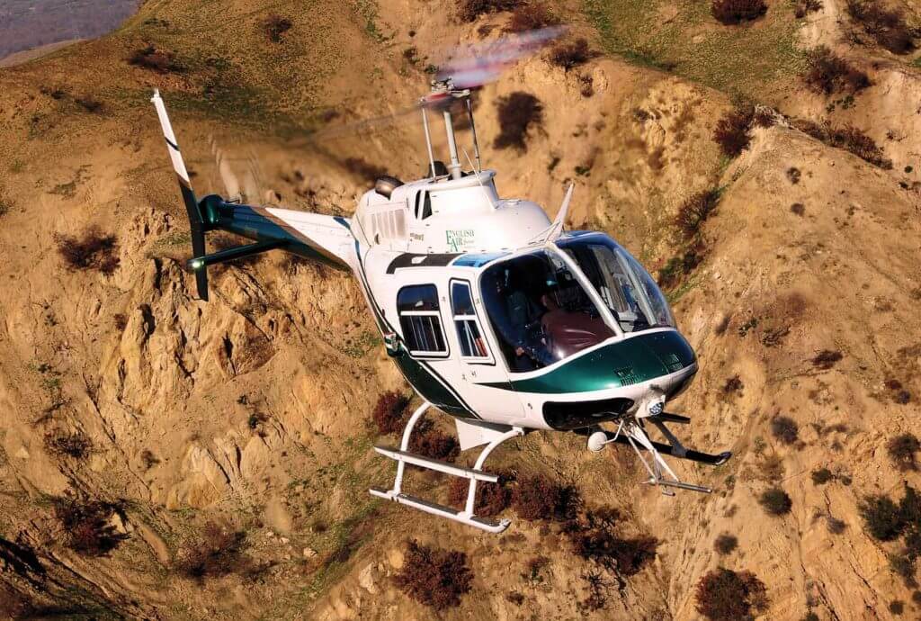 English Air's two Bell 206B JetRangers are economical workhorses, and stay busy doing lidar jobs for the power industry. Skip Robinson Photo