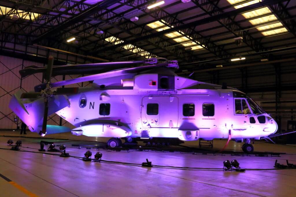 The upgraded Merlin Mk4 has the ability to fold the main rotor and tail - a design to ensure the aircraft can operate from sea and take off from ships.