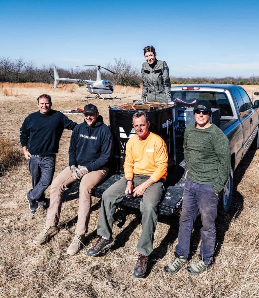Success! The author in the bed of the pickup, along with (from left) pilot Jim McCourt, instructor pilot Jordan Wilson, Volo Mission co-founder Andre Hutchings, and pilot Greg Bettis. Will Graham Photo