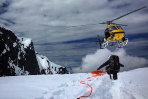 The Mount Rainier National Park-based rescue helicopter at work. Scotty Barrier Photo