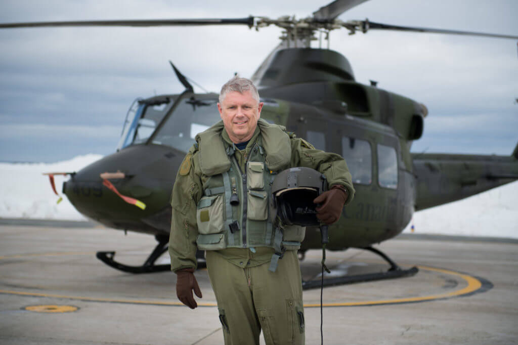 LGen Alain Parent, now-retired Vice Chief of Defence Staff (VCDS), visited 403 Squadron for his last flight in a CH-146 Griffon at Canadian Forces Base Gagetown, Oromocto, New Brunswick, on March 16, 2018. Cpl Genevieve Lapointe Photo
