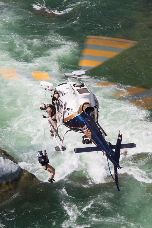 As the California Highway Patrol transitions its fleet to the Airbus H125, the organization is also adopting new hoist techniques for improved safety and efficiency. Dan Megna Photo