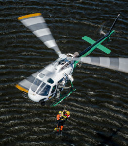 The aircraft's Breeze Eastern rescue hoist is capable of lifting up to 450 pounds on the hook at a time with a 165-foot cable. Crews use the rescue hoist for land and water search-and-rescue missions or medevacs. Mike Reyno Photo