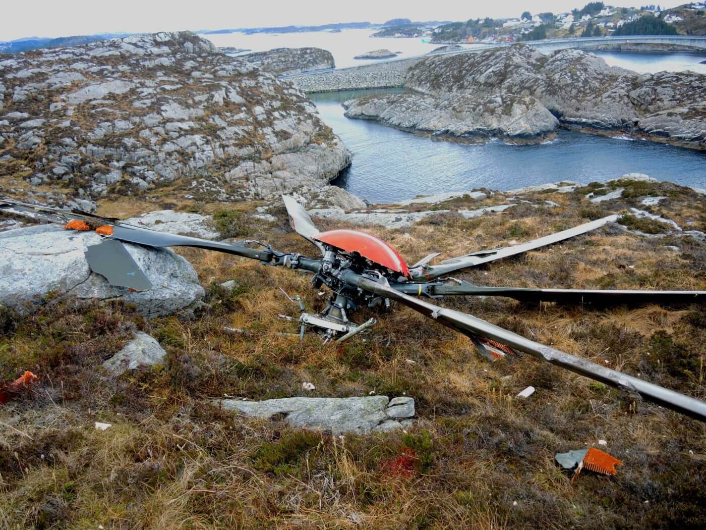The aircraft's main rotor landed 550 meters away from the main crash site. AIBN Photo