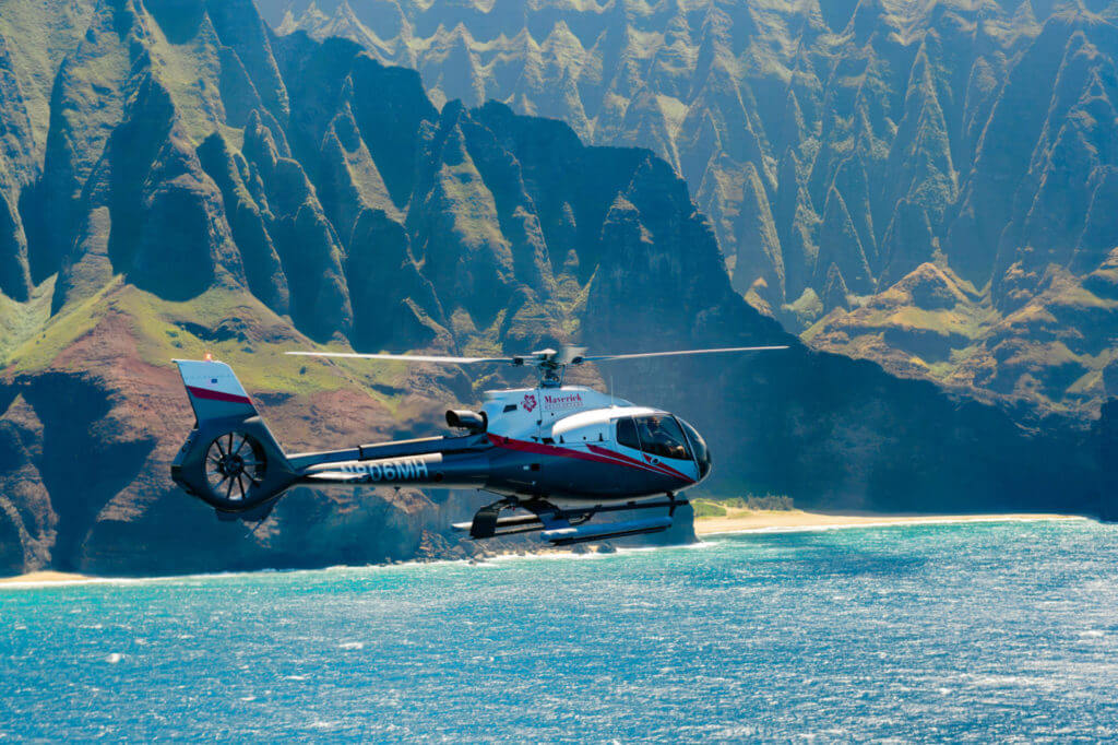 For each of Maverick Helicopters' excursions, passengers will fly in the Airbus EC130 ECO-Star aircraft. Maverick Helicopters Photo 