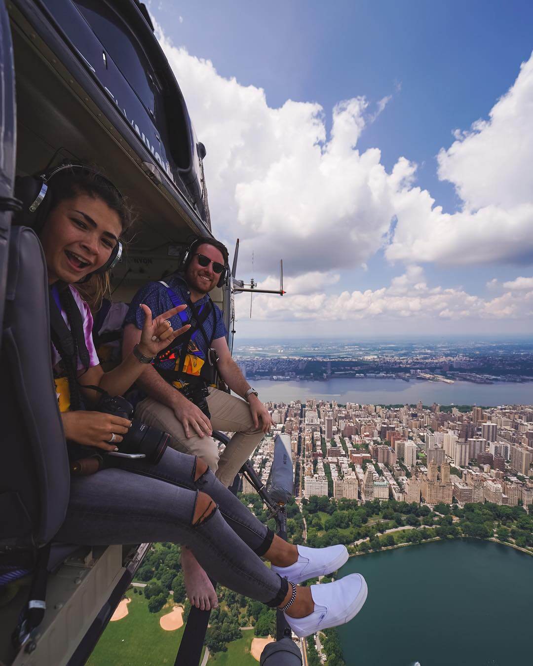 This photo posted to the FlyNYON Instagram account in July shows one passenger flying with bare feet, an option for customers who show up with loose-fitting shoes.