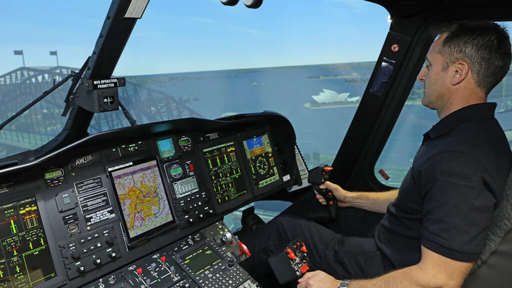 Training will be conducted utilizing Australia's only OEM AW139 Level D full-flight simulator. Toll Photo 