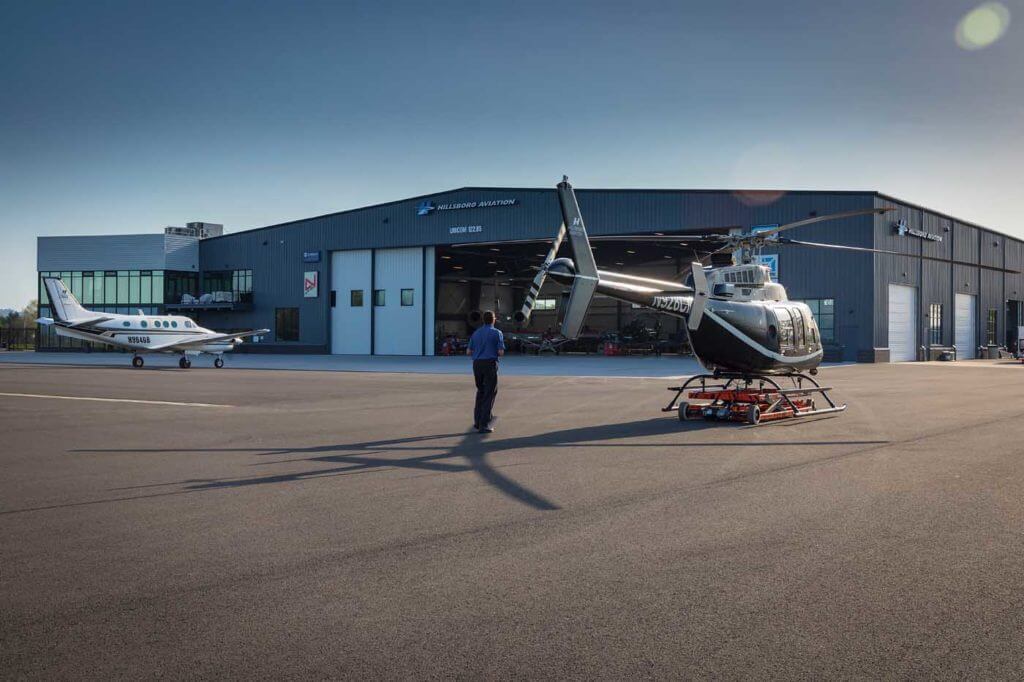 The new facility has four acres of ramp and parking space, providing plenty of room for both its own fleet and the various customers visiting its FBO and service centers. Heath Moffatt Photo