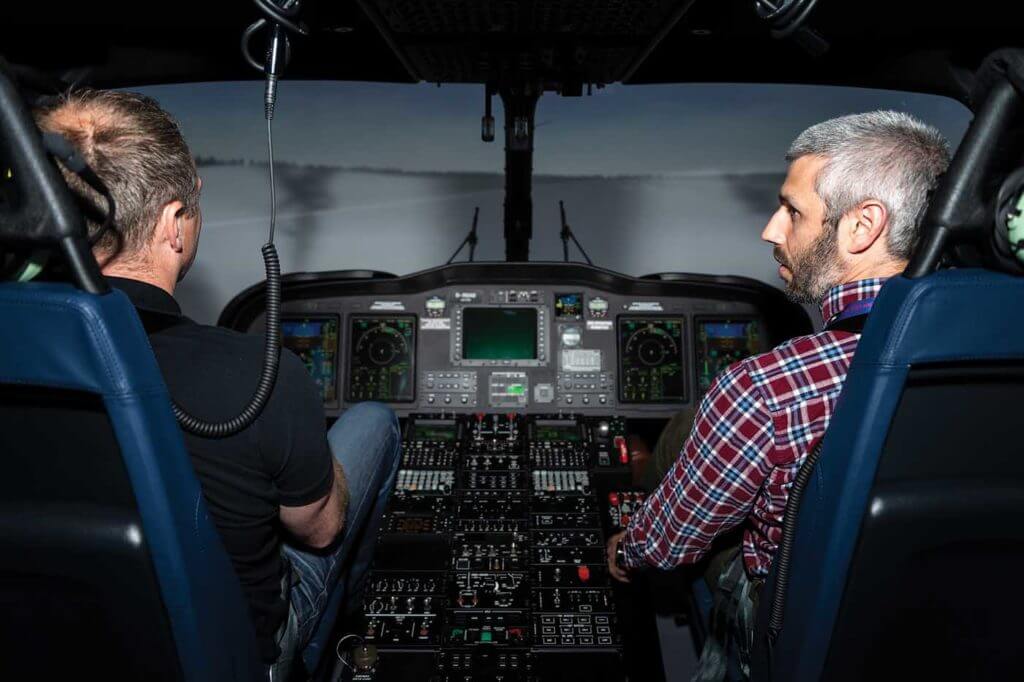 Schlepers demonstrates the AW139's handling to the author. Lloyd Horgan Photo