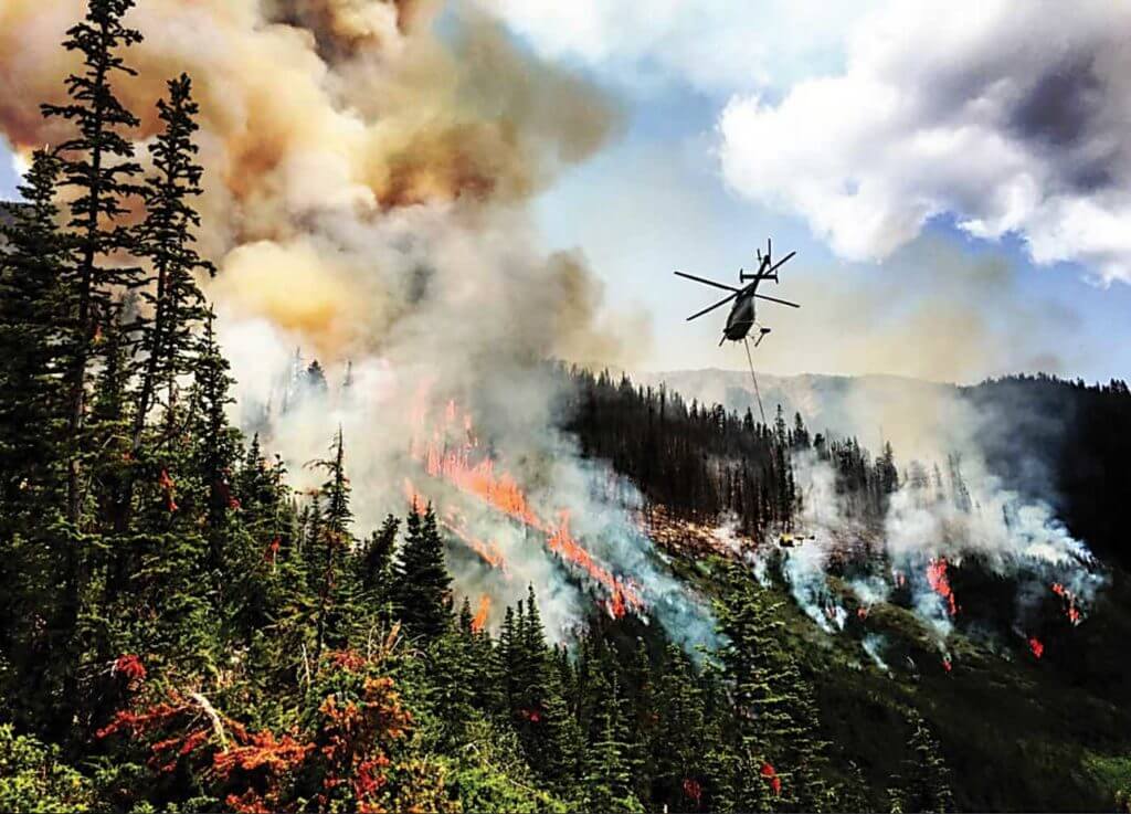 Much of the Canadian utility industry was kept busy fighting fires in 2018, but some operators reported difficulty in finding enough pilots to staff their aircraft. Coldstream Helicopters Photo