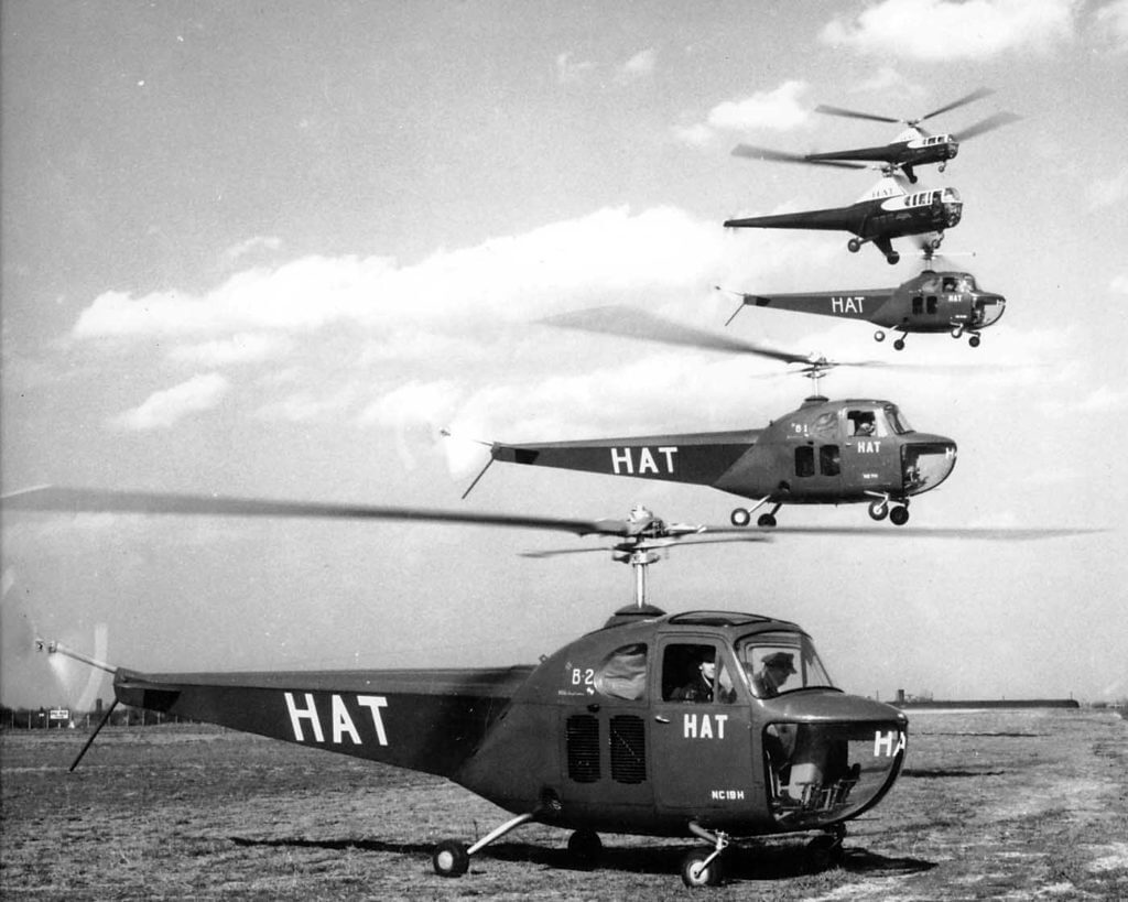 The HAT fleet at Candem Airport, following the operator's purchase of Sikorsky S-51s and Bell 47Bs. Jeff Evans Collection Photo