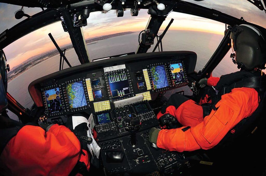 The MH-60T features a common avionics architecture system, including digital glass cockpit instruments similar to those installed on the USCG's fixed-wing aircraft. Skip Robinson Photo