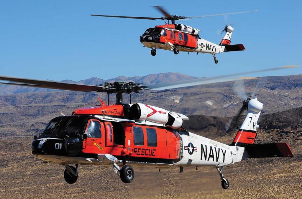 The MH-60S has a blend of UH-60M and MH-60R attributes. It has two doors on each side, a tail wheel, and an MH-60R rotorhead and avionics to achieve as much cockpit commonality as possible. Skip Robinson Photo