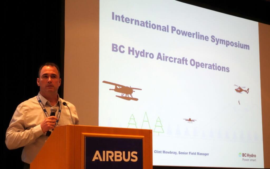 Clint Mowbray, senior field manager for BC Hydro's aircraft operations department, reviewed the importance of the 