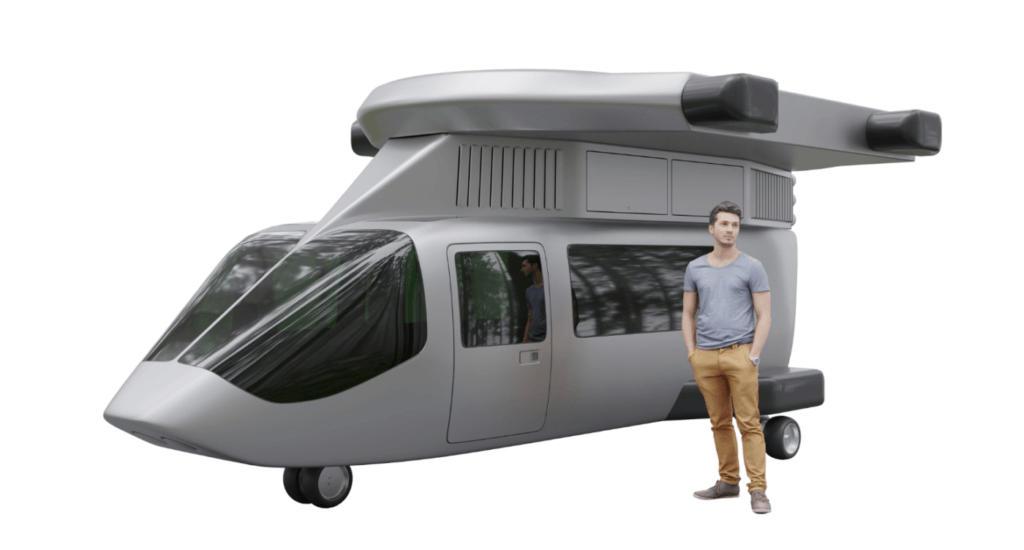 JETcopter will be able to drive on roads as well as to fly.
