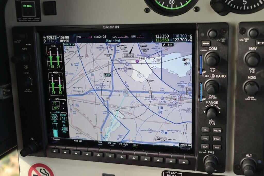 One of the more significant changes to the G1000 NXi that is incorporated in the 407GXi is the inclusion of charts - both visual flight rules (VFR) and instrument flight rules (IFR). Guy R. Maher Photo