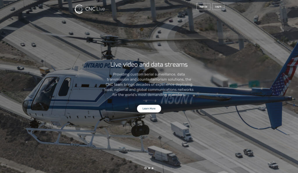 CNC.LIVE enables commanders and staff to securely access live video from their department's helicopters, fixed-wing aircraft and UAVs from any Internet-connected device. CNC Image