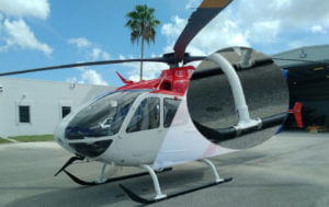 DART's Replacement Crosstubes shown on an Airbus EC135 helicopter. DART Photo